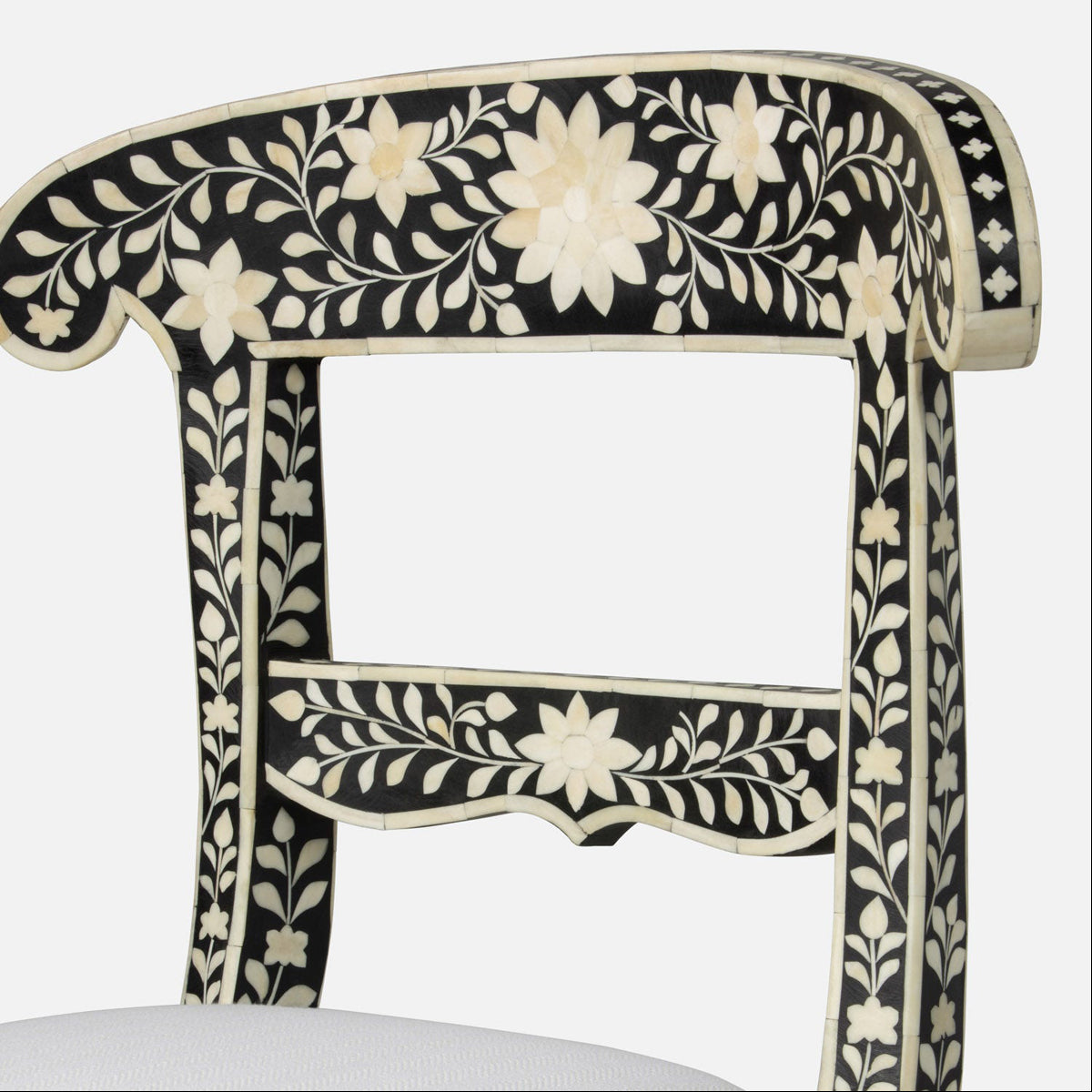 Made Goods Ines Rajasthan Bone Inlay Accent Chair in Black Resin