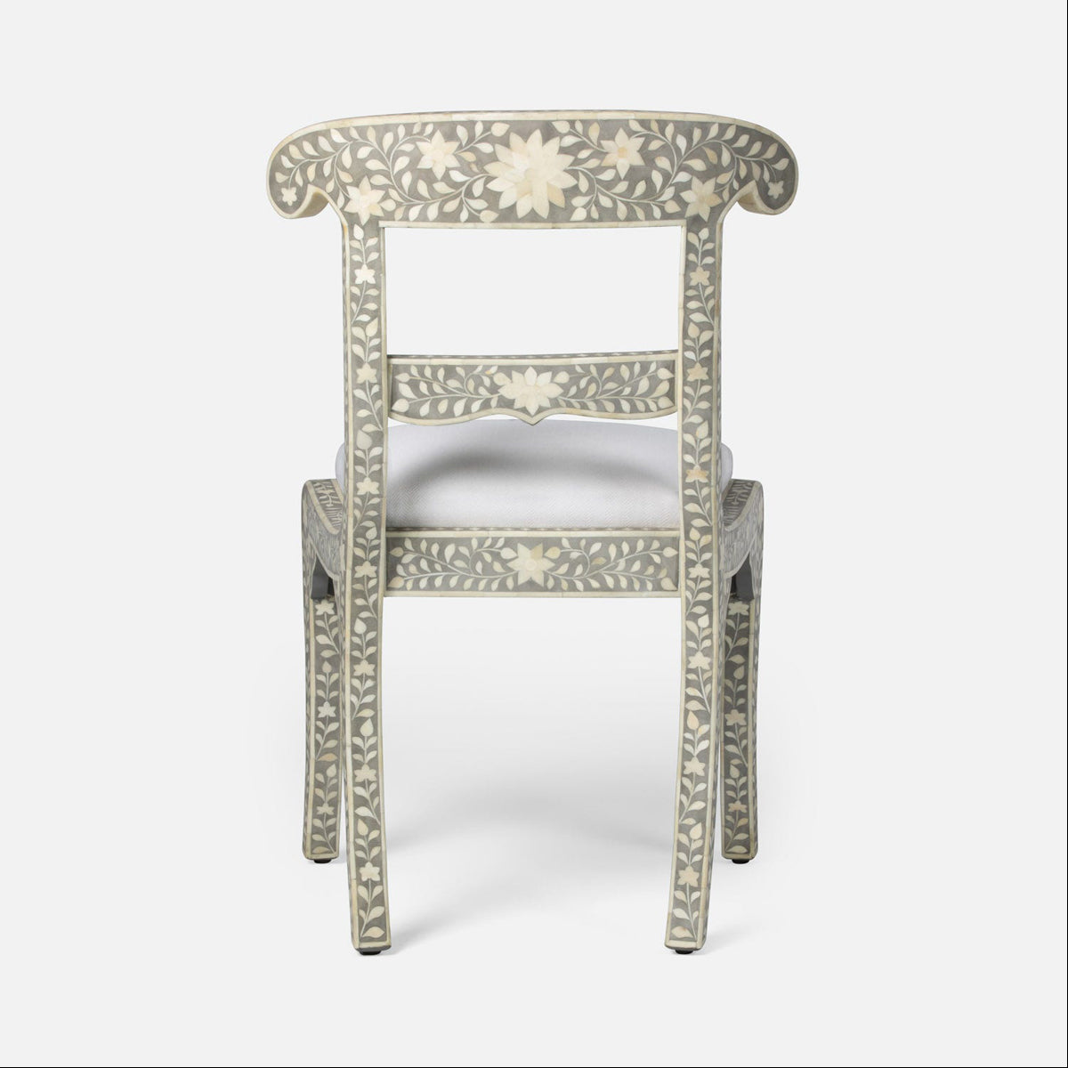 Made Goods Ines Rajasthan Bone Inlay Accent Chair in Gray Resin