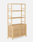 Made Goods Isla Woven Rattan Bookcase with Hutch