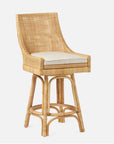 Made Goods Isla Woven Rattan Counter Stool in Klein Rayon/Cotton