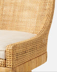 Made Goods Isla Woven Rattan Counter Stool in Severn Canvas