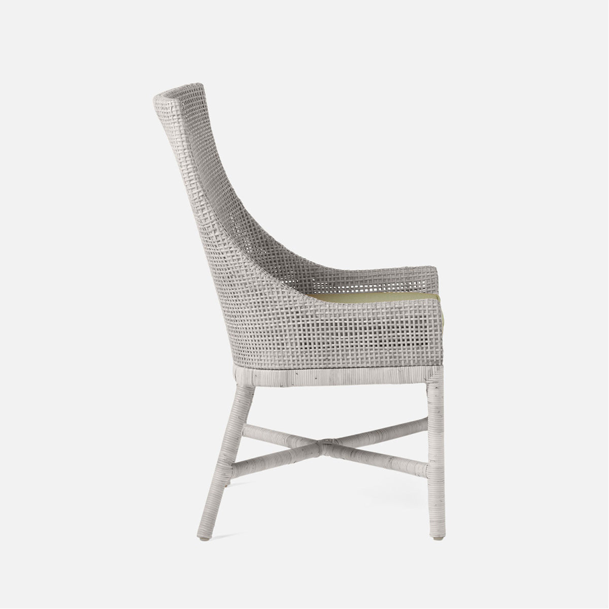 Made Goods Isla Woven Rattan Dining Chair in Aras Mohair