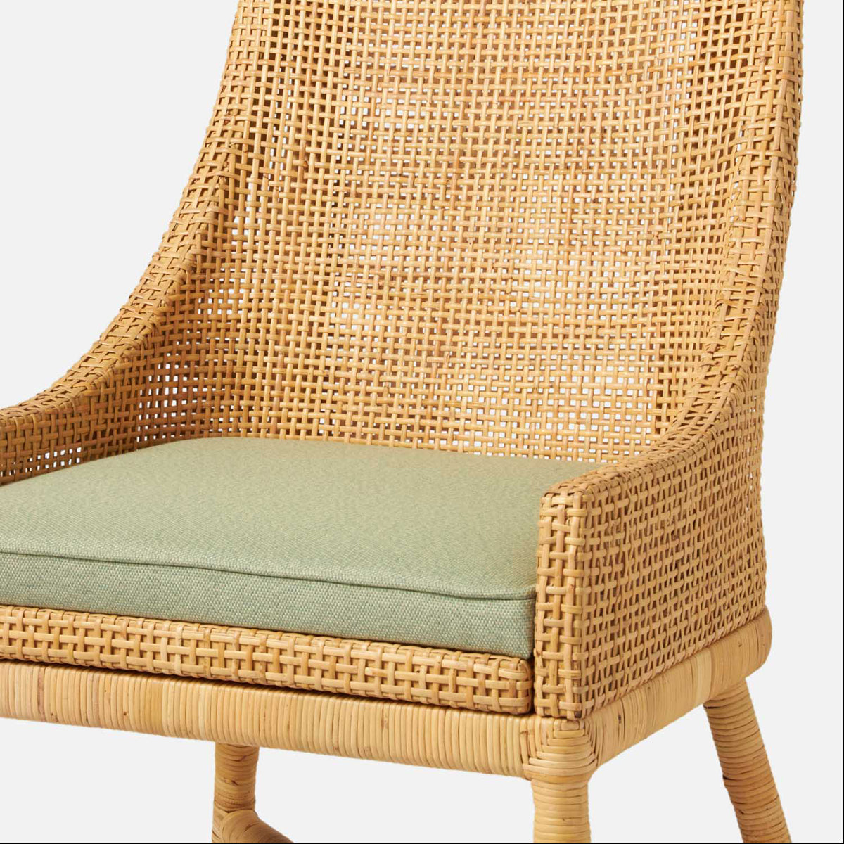 Made Goods Isla Woven Rattan Dining Chair in Aras Mohair