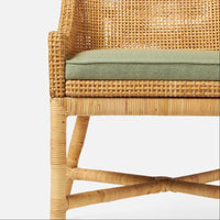 Made Goods Isla Woven Rattan Dining Chair in Severn Canvas