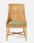 Made Goods Isla Woven Rattan Dining Chair in Havel Velvet