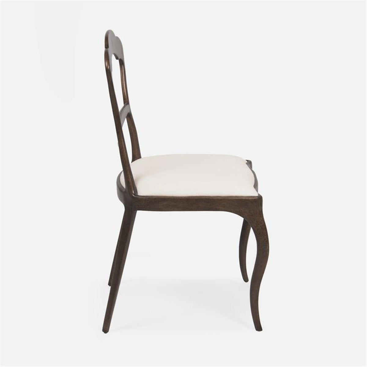Made Goods Ithaca Rustic Bronze Outdoor Dining Chair in Weser Fabric