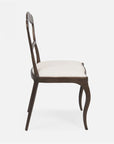 Made Goods Ithaca Rustic Bronze Outdoor Dining Chair in Danube Fabric