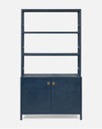 Made Goods Jake Faux Belgian Linen Bookcase with Hutch