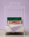 Made Goods Janelle Scalloped Iron Canopy Bed in Kern Fabric