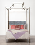 Made Goods Janelle Scalloped Iron Canopy Bed in Havel Velvet