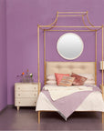 Made Goods Janelle Scalloped Iron Canopy Bed in Severn Canvas
