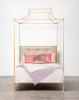 Made Goods Janelle Scalloped Iron Canopy Bed in Weser Fabric