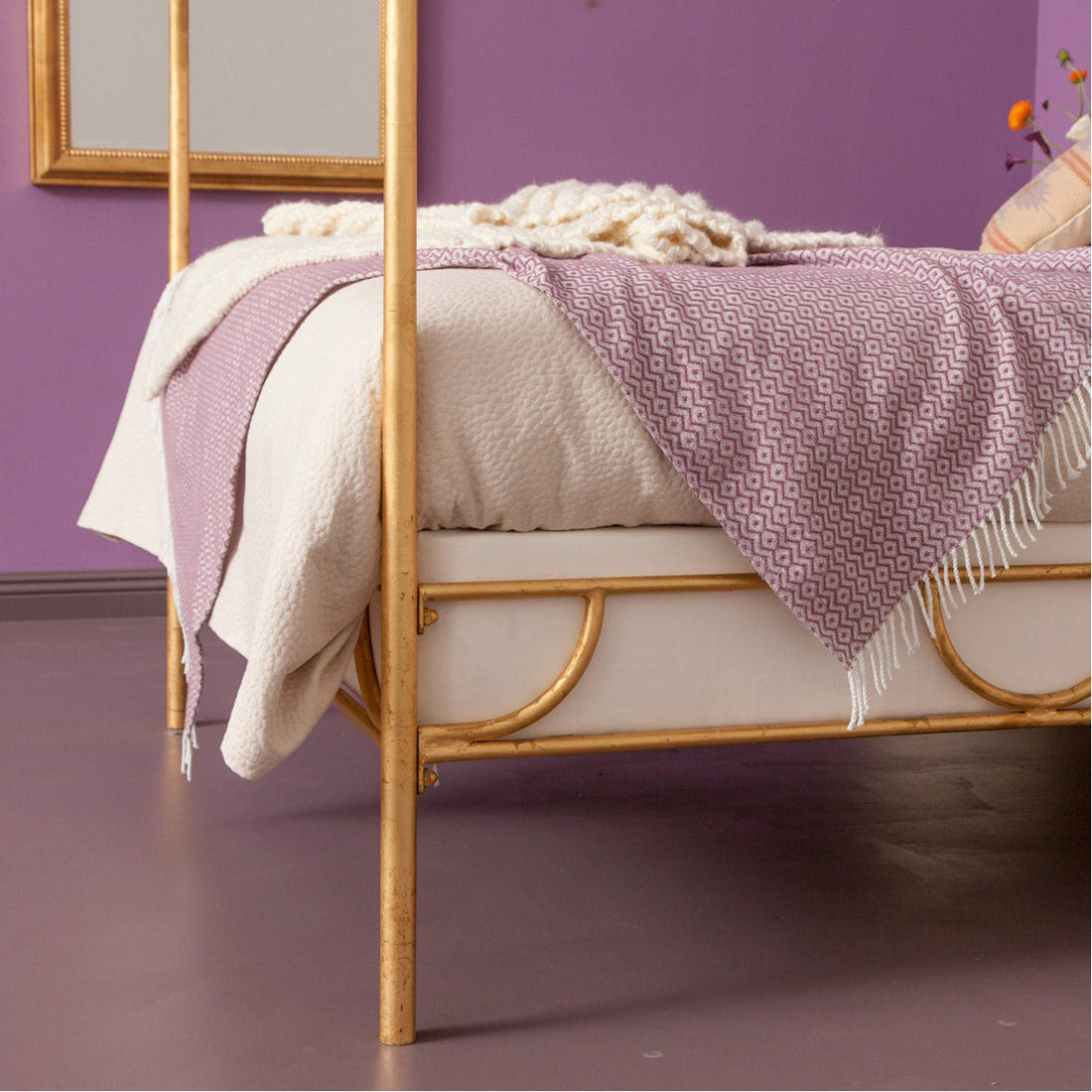 Made Goods Janelle Smooth Iron Bed in Lambro Boucle