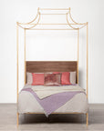 Made Goods Janelle Scalloped Iron Canopy Bed in Oak