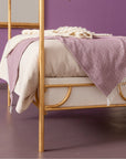 Made Goods Janelle Scalloped Iron Canopy Bed in Humboldt Cotton Jute