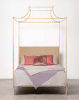 Made Goods Janelle Scalloped Iron Canopy Bed in Mondego Cotton Jute