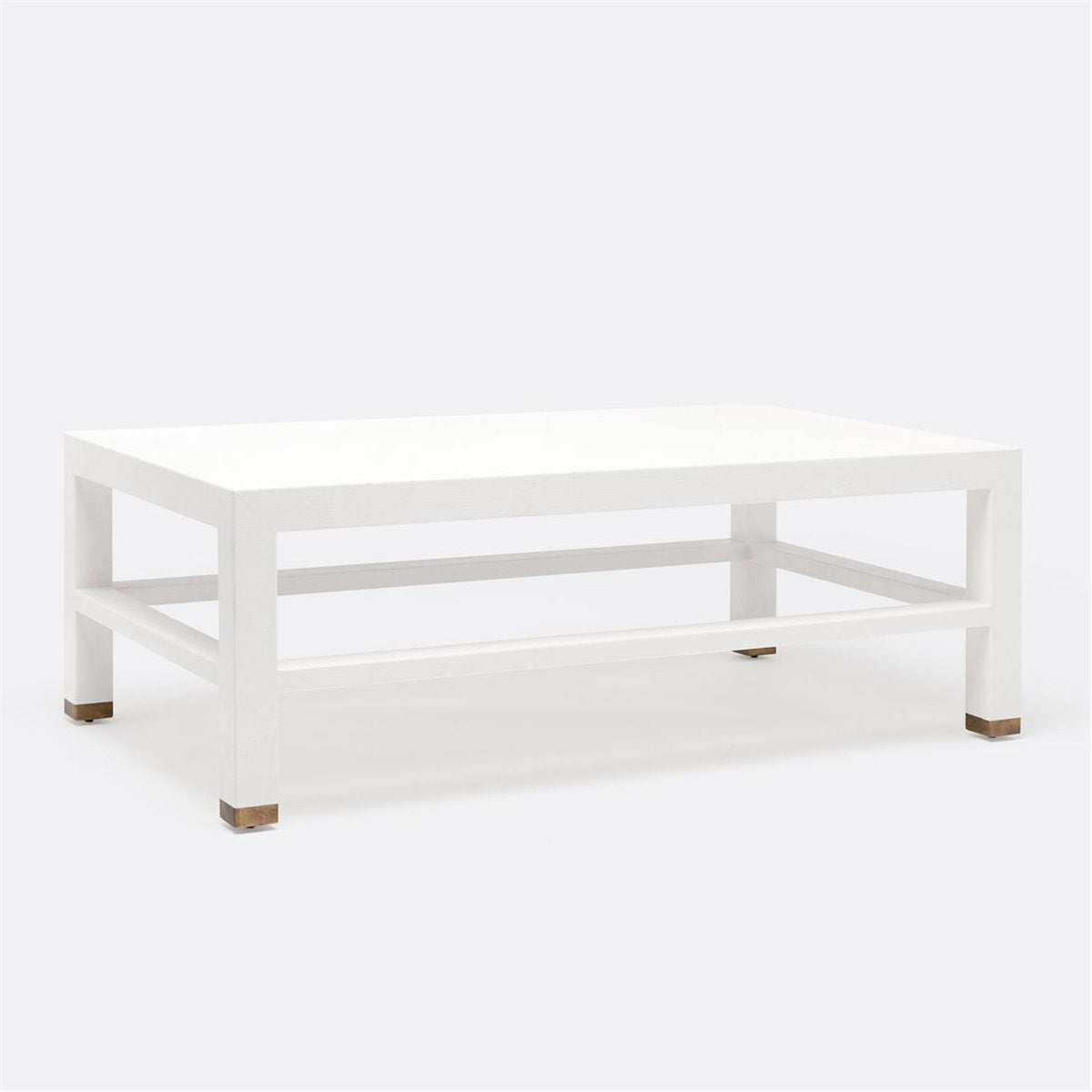 Made Goods Jarin 52-Inch Rectangle Faux Belgian Linen Coffee Table