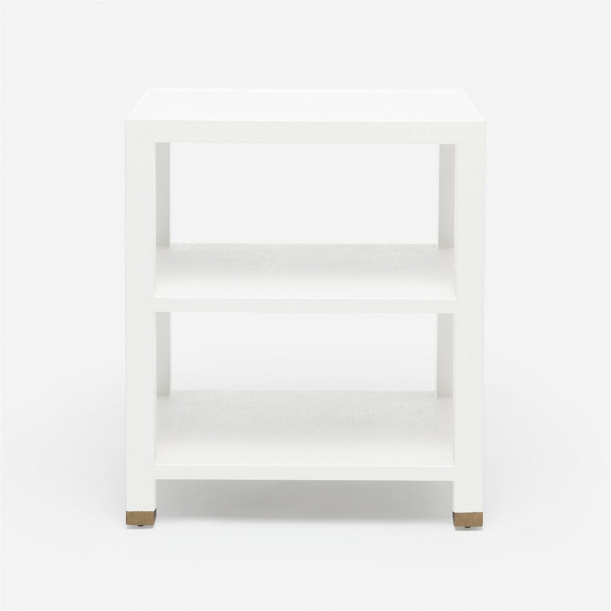 Made Goods Jarin Faux Belgian Square Side Table with Open Shelves