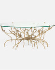 Made Goods Jerrah Brass Coffee Table with Glass Top