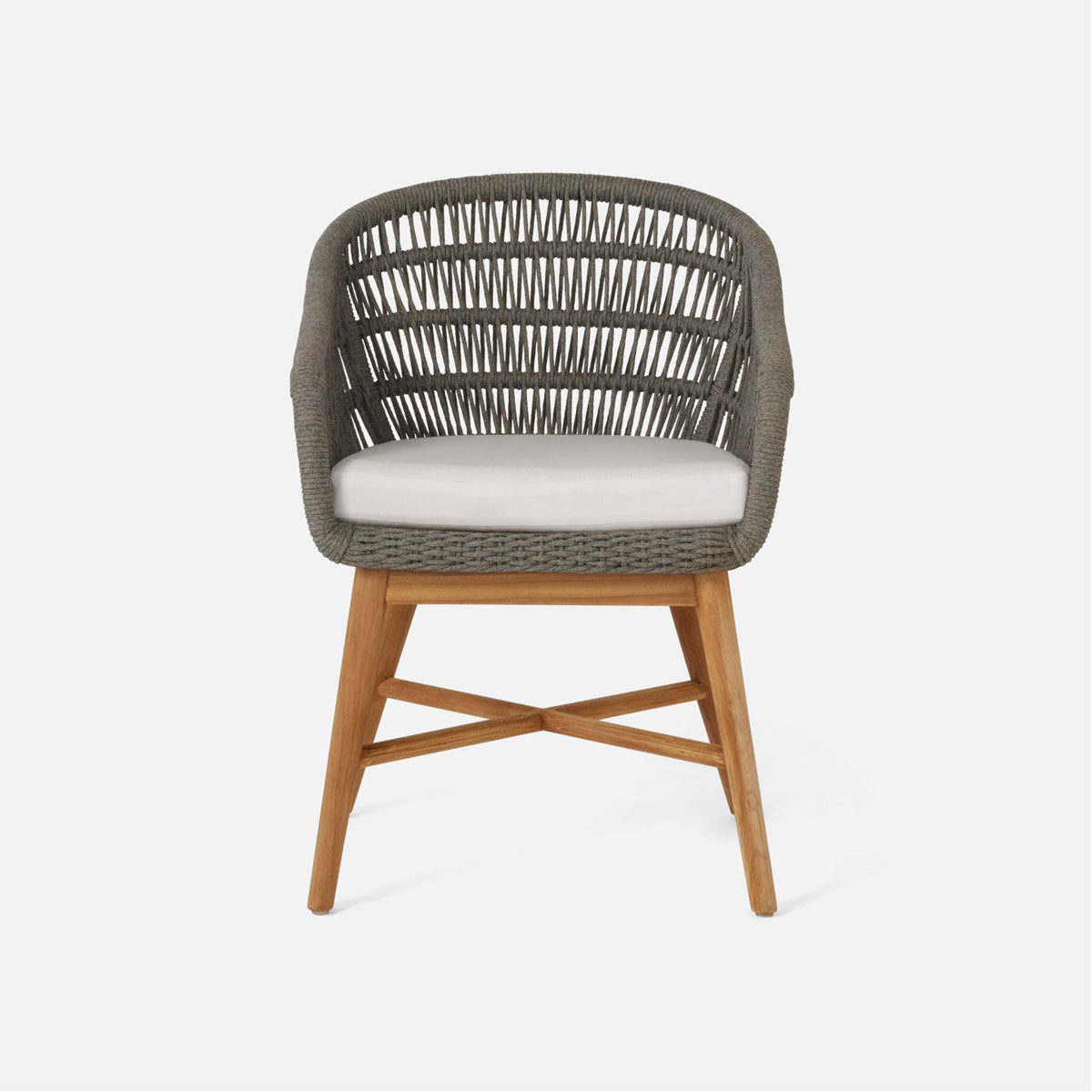 Made Goods Jolie Teak Outdoor Dining Chair in Clyde Fabric