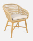 Made Goods Jolie Teak Outdoor Dining Chair in Garonne Leather