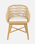 Made Goods Jolie Teak Outdoor Dining Chair in Garonne Leather