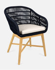 Made Goods Jolie Teak Outdoor Dining Chair in Danube Fabric