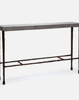 Made Goods Jovan Console Table in Charcoal Faux Linen