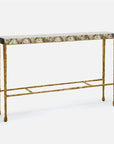 Made Goods Jovan Narrow Console Table in Silver Mop Shell