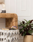 Made Goods Juleen Checkered Weave Waterfall Console Table