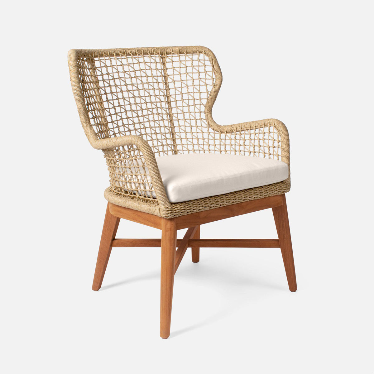 Made Goods Kalidas Wingback Outdoor Dining Chair in Pagua Fabric