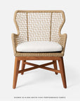 Made Goods Kalidas Wingback Outdoor Dining Chair in Garonne Leather