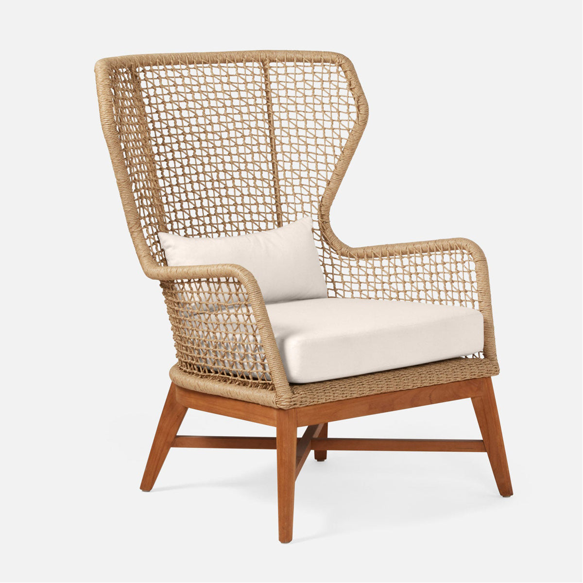 Made Goods Kalidas Wingback Outdoor Lounge Chair in Danube Fabric