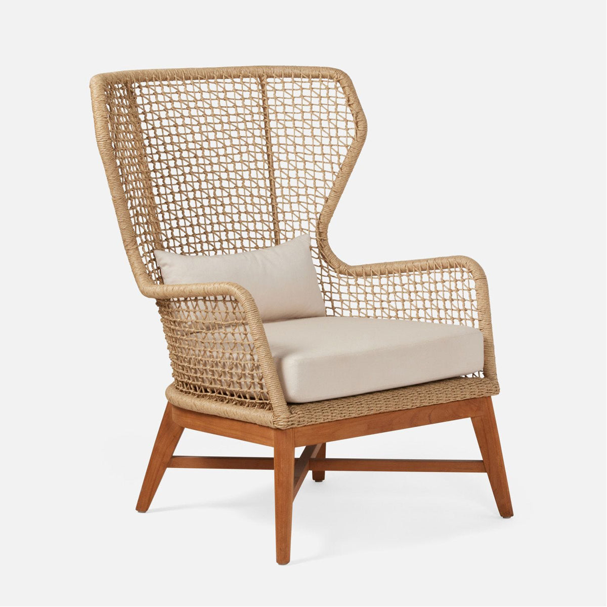 Made Goods Kalidas Wingback Outdoor Lounge Chair in Havel Velvet