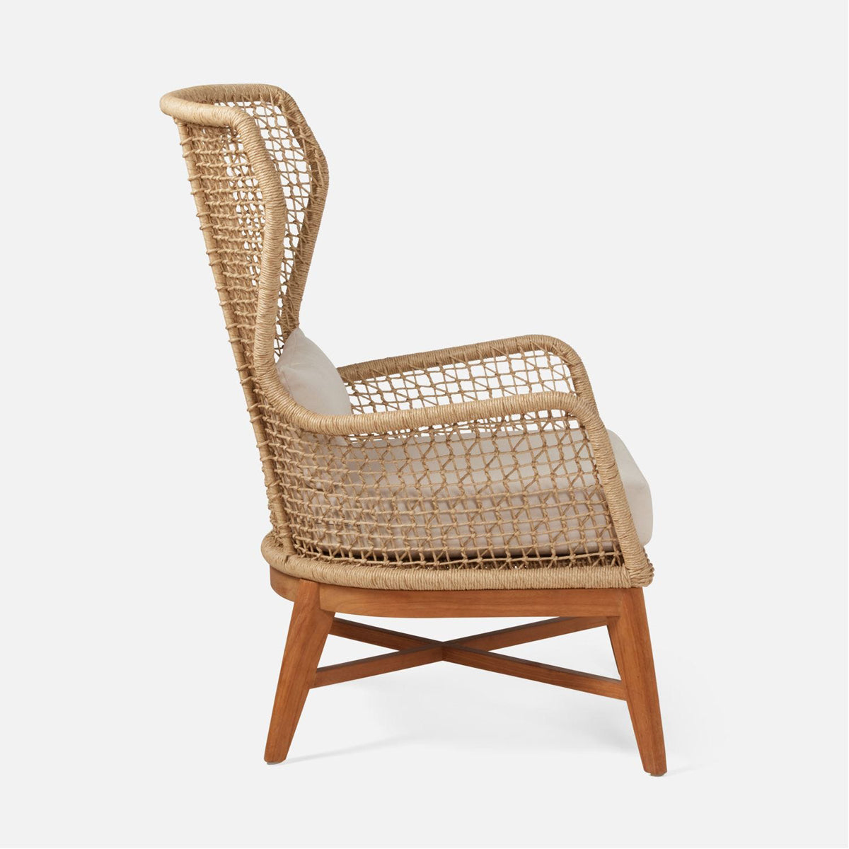 Made Goods Kalidas Wingback Outdoor Lounge Chair in Volta Fabric