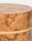 Made Goods Kinsley Round Wood Stool with Brass Detail