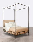 Made Goods Laken Iron Canopy Bed in Danube Fabric