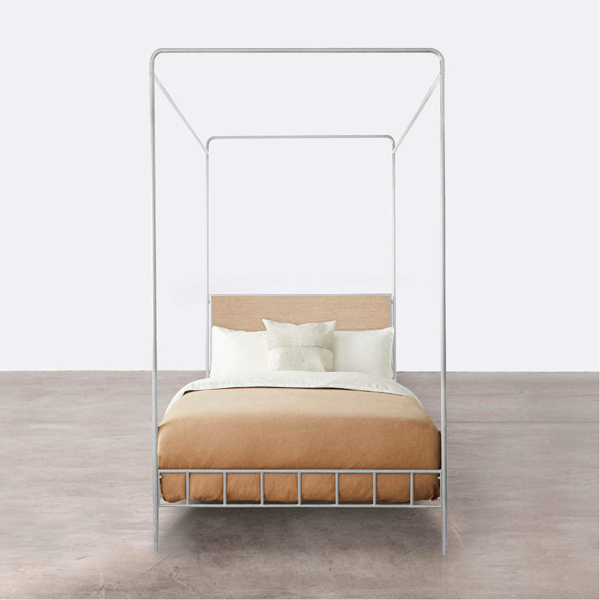 Made Goods Laken Iron Canopy Bed in Clyde Fabric