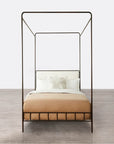 Made Goods Laken Iron Canopy Bed in Volta Fabric