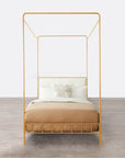 Made Goods Laken Iron Canopy Bed in Kern Fabric