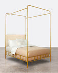Made Goods Laken Iron Canopy Bed in Arno Fabric