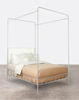 Made Goods Laken Iron Canopy Bed in Rhone Leather
