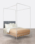 Made Goods Laken Iron Canopy Bed in Faux Shagreen