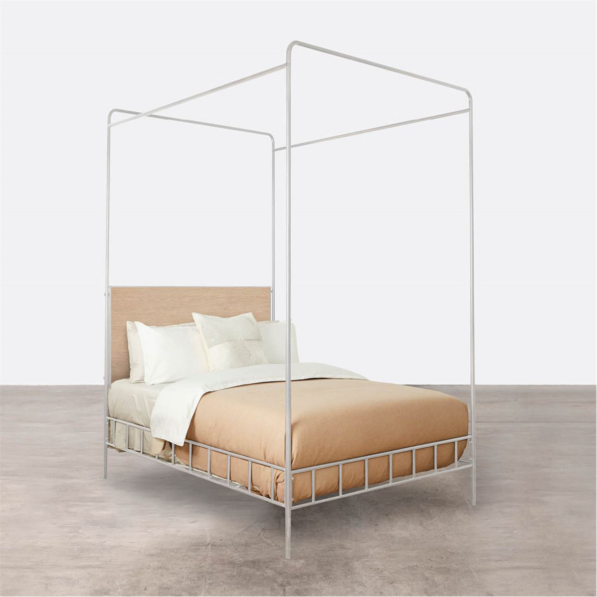 Made Goods Laken Iron Canopy Bed in Danube Fabric