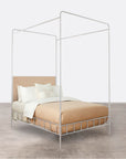Made Goods Laken Iron Canopy Bed in Weser Fabric