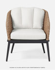 Made Goods Leandre Barrel Woven Outdoor Lounge Chair in Volta Fabric