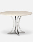 Made Goods Leighton Round Metal Dining Table in Stone