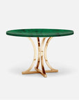 Made Goods Leighton Round Metal Dining Table in Emerald Shell