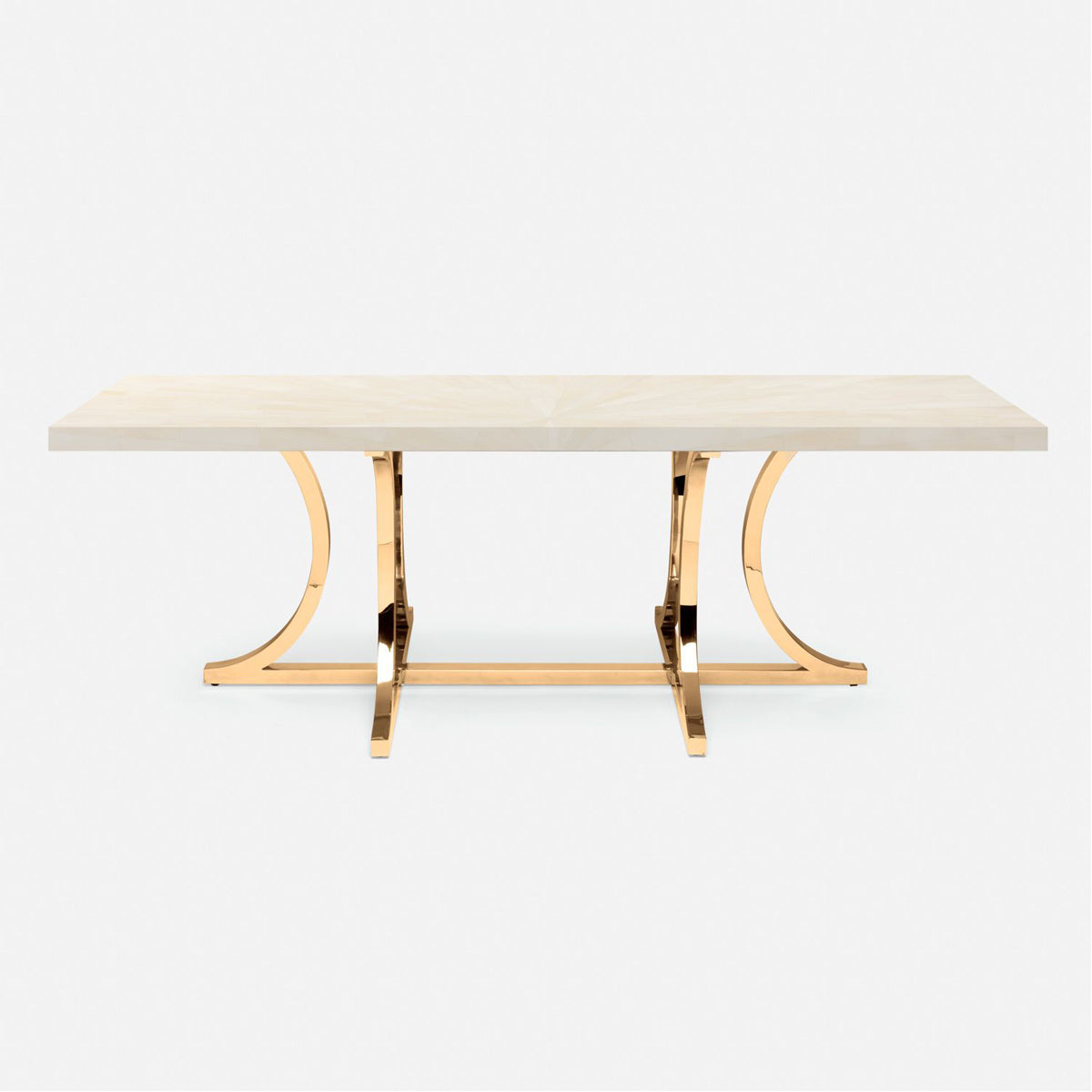 Made Goods Leighton Rectangular Dining Table in Faux Horn