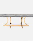 Made Goods Leighton Rectangular Metal Dining Table in Stone